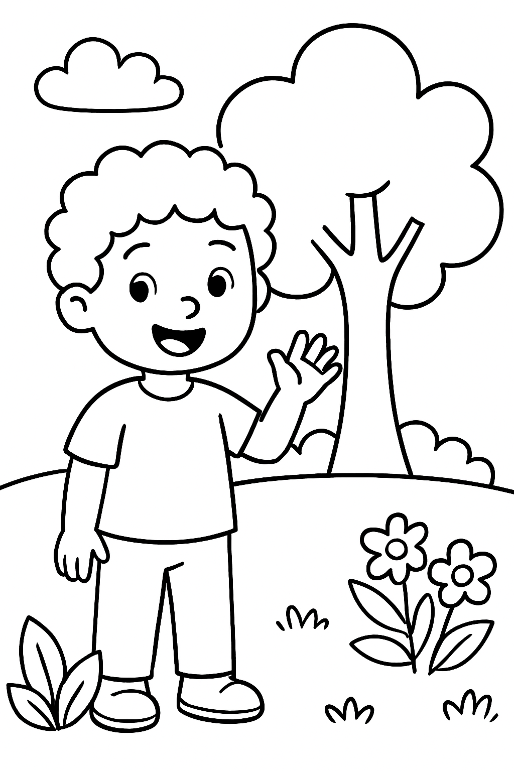 Line drawing of Jay, to colour in